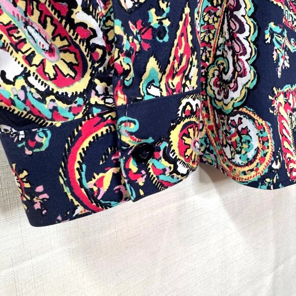 CHICO’s Paisley Button Down Shirt Size 3/XL Cotton Lightweight Summer‎ Coastal - Picture 5 of 9